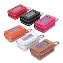 Стиль, качественная сумка для ключей из воловьей кожи, сумка для ключей из натуральной кожи, Заводская настраиваемая, двухслойный ключ на молнии