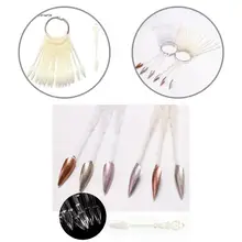 

Flexible PC False Fake Nail Practice Fan Shaped Decorated Tip Artwork Making Supplies