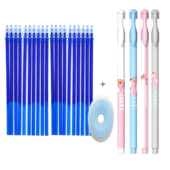 

25Pcs/lot Pink Panther Magic Erasable Pen Refills Rod Office Gel Pen Washable Handle Blue Red Ink Pen School Writing Stationery