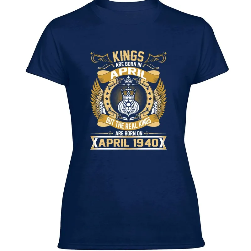 Модная футболка с принтом The Real Kings Are Born On April 1940, Мужская футболка в стиле Харадзюку, Мужская футболка с круглым вырезом, большие S-5xl, хип-хоп