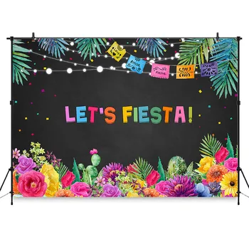 

Mexican Fiesta Theme Birthday Party Backdrop Fiesta Party Event Decoration Photography Background Dessert Table Supplies