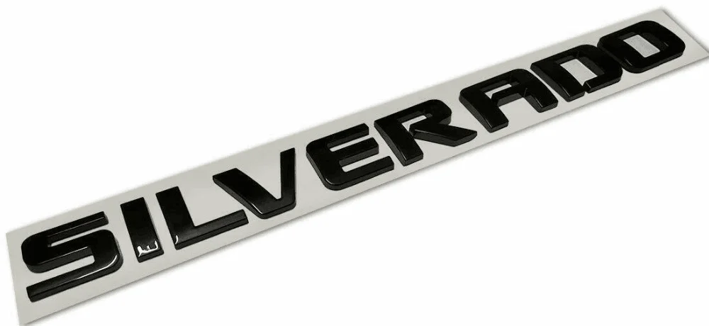 3x Silverado+ 1x LT табличка значок с эмблемой 3D 1500 Silverado глянцевый черный