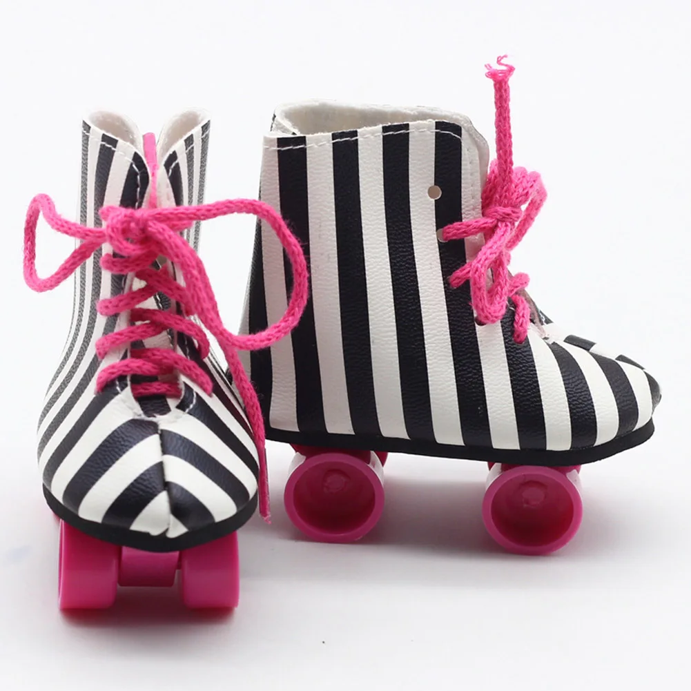 Baby Mini Glitter Fashionable Entertainment Shoes Skateboard Girls Toys Accessory Roller Skates Gift For 18inch American Dolls Baby Mini Glitter Fashionable Entertainment Shoes Skateboard Girls Toys Accessory Roller Skates Gift For 18inch American Dolls