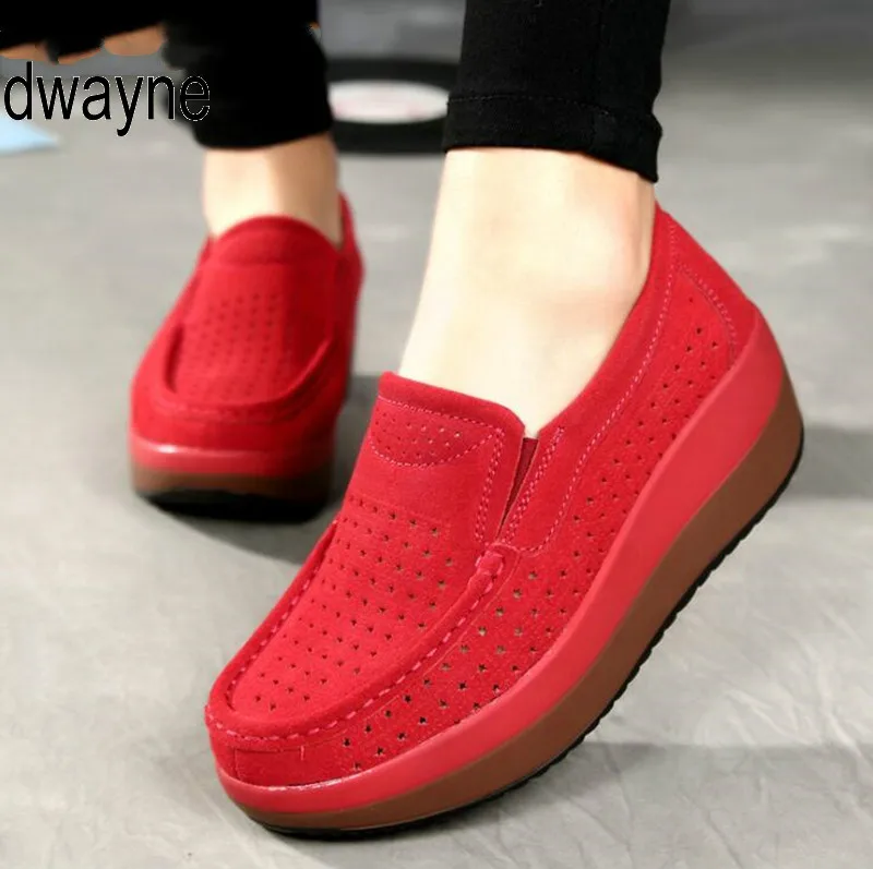 Mocasines de plataforma plana para mujer, zapatos elegantes de cuero de ante, sin informales, color azul, 869|Zapatos planos de mujer| - AliExpress