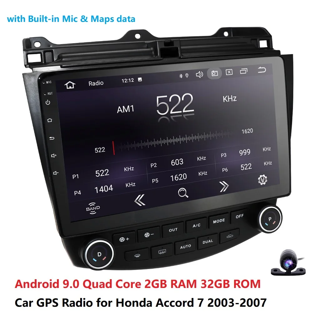 Ossuret 2+ 32Android 9,0 автомобильное радио gps навигация для Honda ACCORD 7 2003-2007 мультимедиа DVR SWC FM CAM-IN BT USB DAB DTV OBD PC