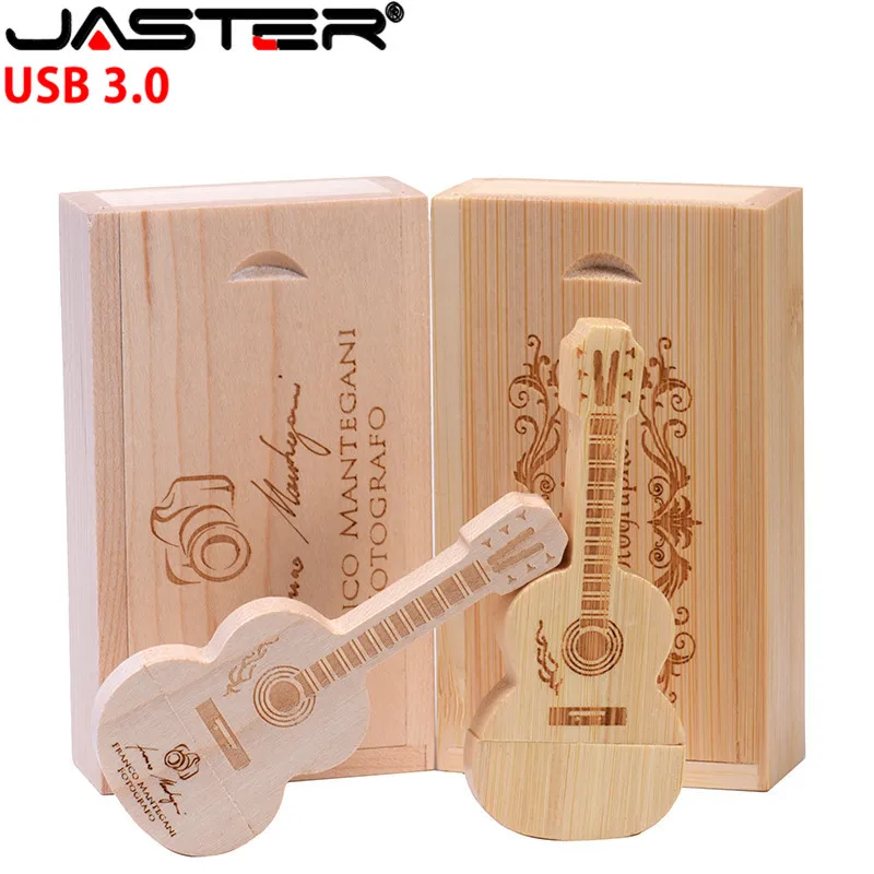 JASTER USB 3,0 USB флеш-накопитель деревянная гитара флеш-накопитель 32 Гб Флешка 64 ГБ 16 ГБ 4 ГБ карта памяти U диск