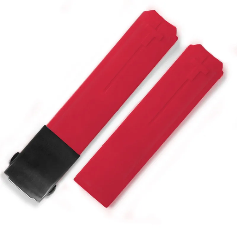 Резиновый ремешок для часов Tissot спортивный T-Touch T013420A T047 T33 браслет мужской силиконовый браслет 20 мм 21 мм оранжевый черный - Цвет ремешка: red black clasp