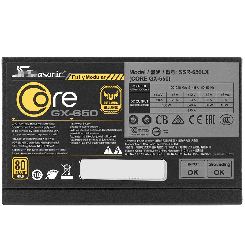 Блок питания для SeaSonic блок питания ATX 80plus золото полный модуль 550 W/650 W Питание CORE GX-550W SSR-550LX CORE GX-650W SSR-650LX