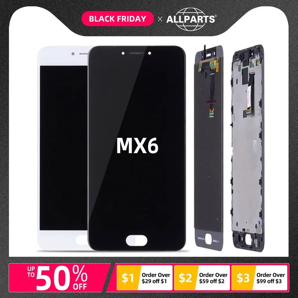 Дисплей 5,5 дюйма для Meizu MX6, сенсорный экран с рамкой для Meizu MX6, запасные части для ЖК-дисплея