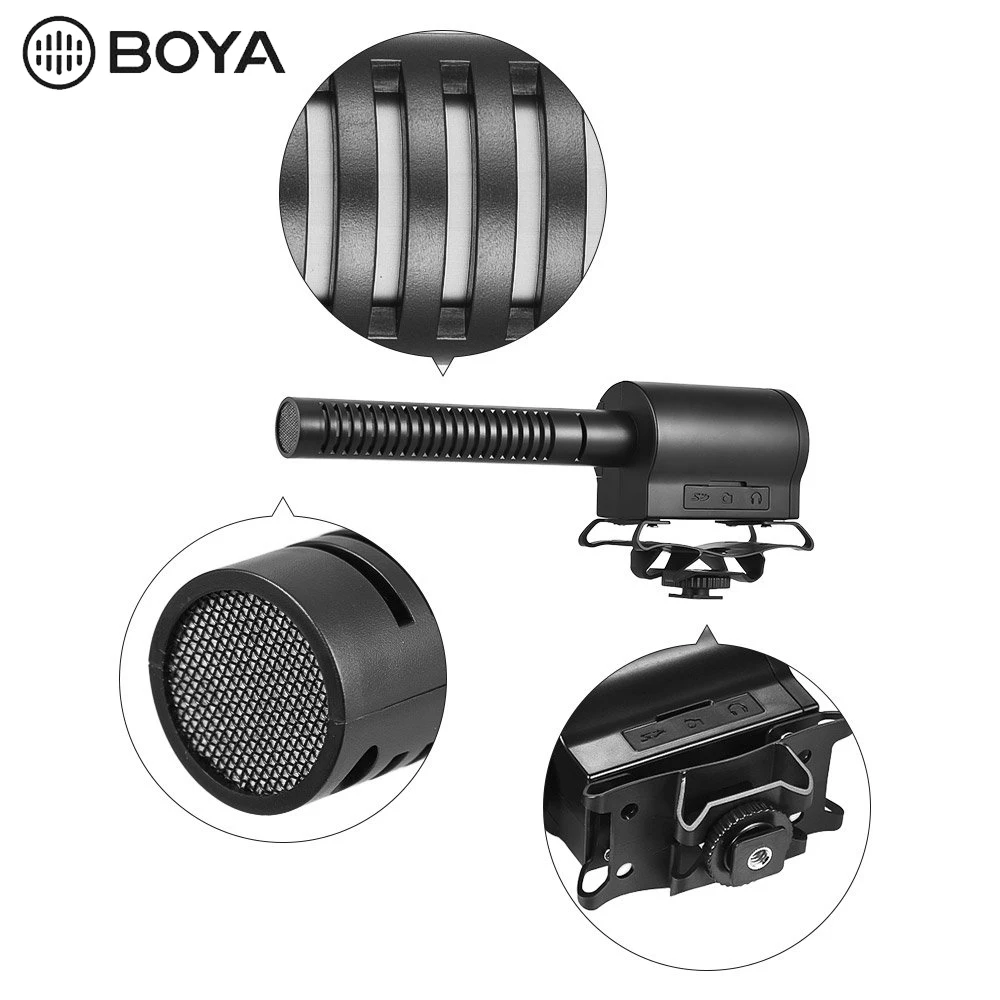 BOYA BY-DMR7 конденсаторный микрофон на камеру 3,5 мм ЖК Аудио кабель Запись студия голос профессиональный микрофон для DSLR камеры s