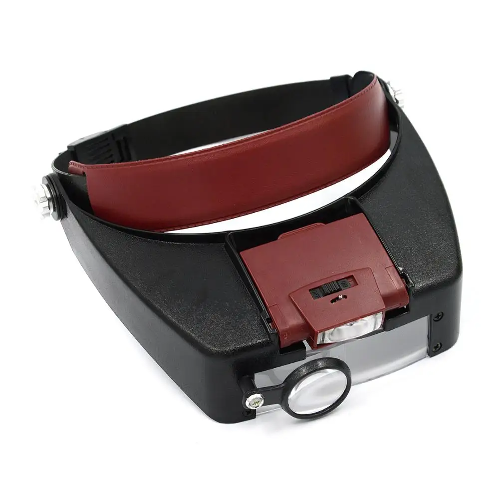 

Headband Loupe Microscope Helmet Magnifier eyewear Glass Magnifying Glasses Lupas Con LED light Reading watch Repair magnifier