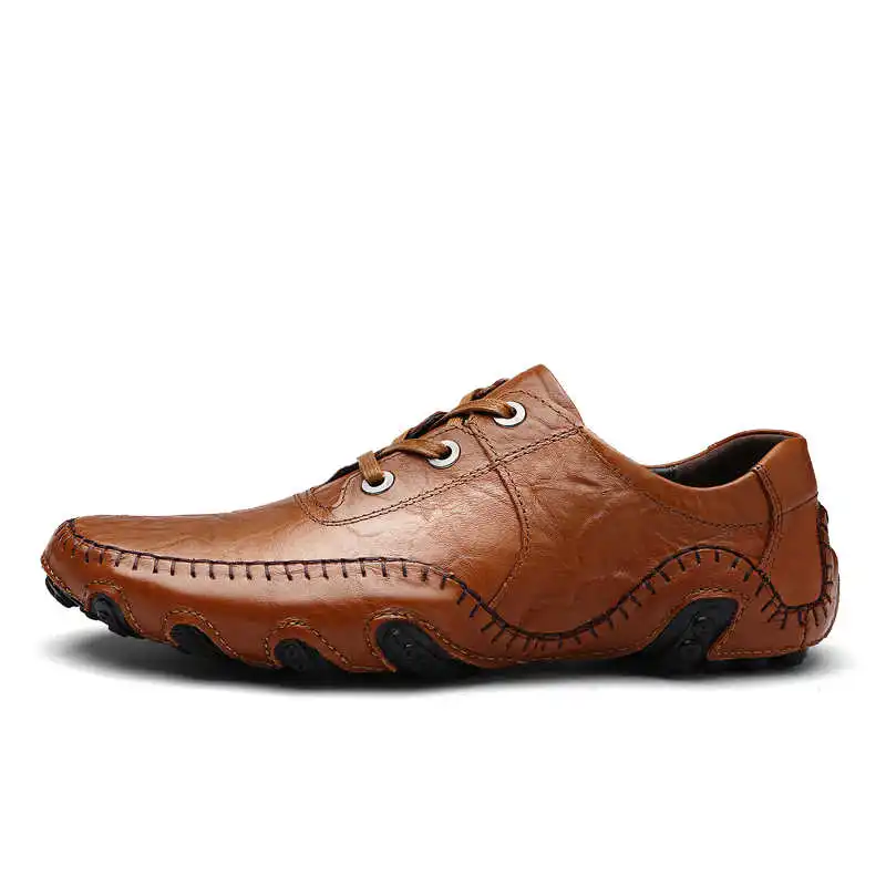 Роскошные мужские туфли; высококачественные лоферы из натуральной кожи; мокасины; удобные мягкие мужские туфли на плоской подошве; новая обувь для вождения; большие размеры - Цвет: 8890-brown