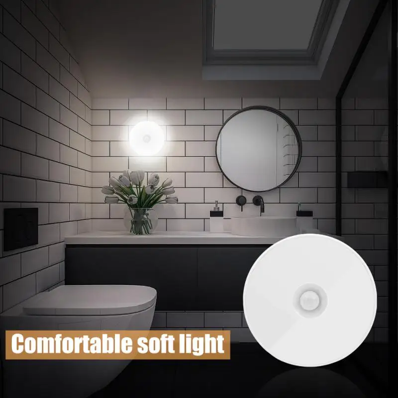 Motion Sensor LED Wireless Night Light Bedroom Lamp USB Rechargeable Energy-saving Automatic Wall-Mounted Body Induction Lamp moon night light