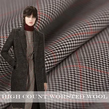 Высококачественная изготовленная на заказ термостойкая камвольная шерстяная ткань для женского костюма, ширина 140 см, клетчатая модная ткань для шитья своими руками