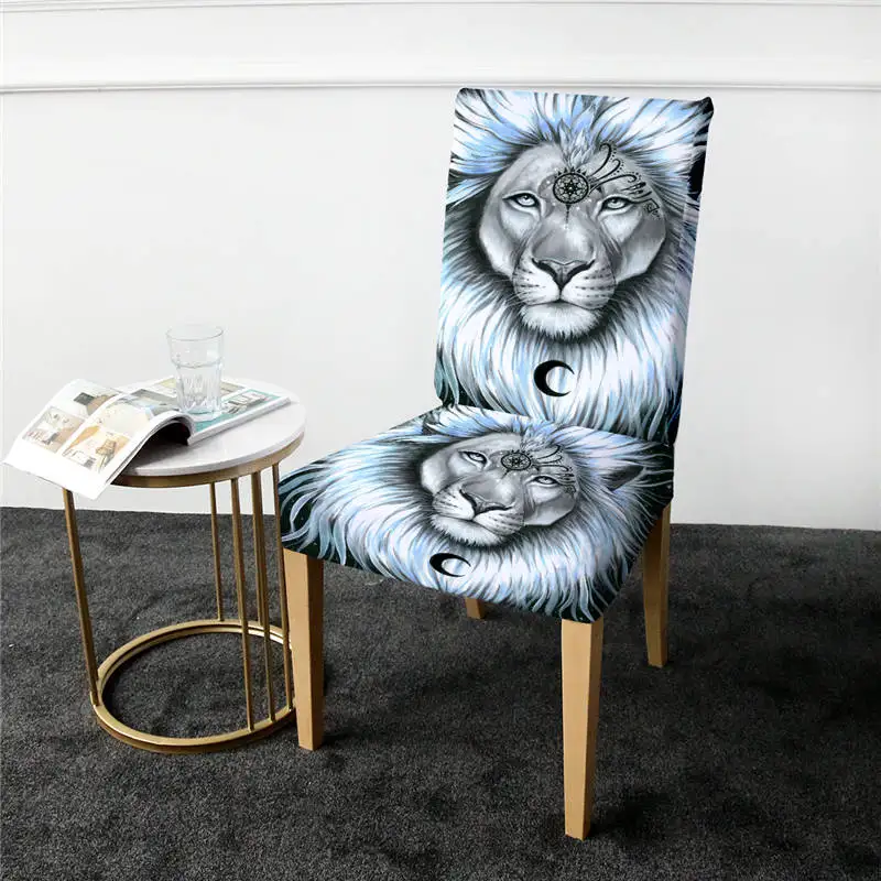 1 Чехол для стула Lion Galaxy by Pixie Cold Art Dreamcatcher эластичный чехол для Съемное Сиденье с изображением животных, 1 шт - Цвет: 1