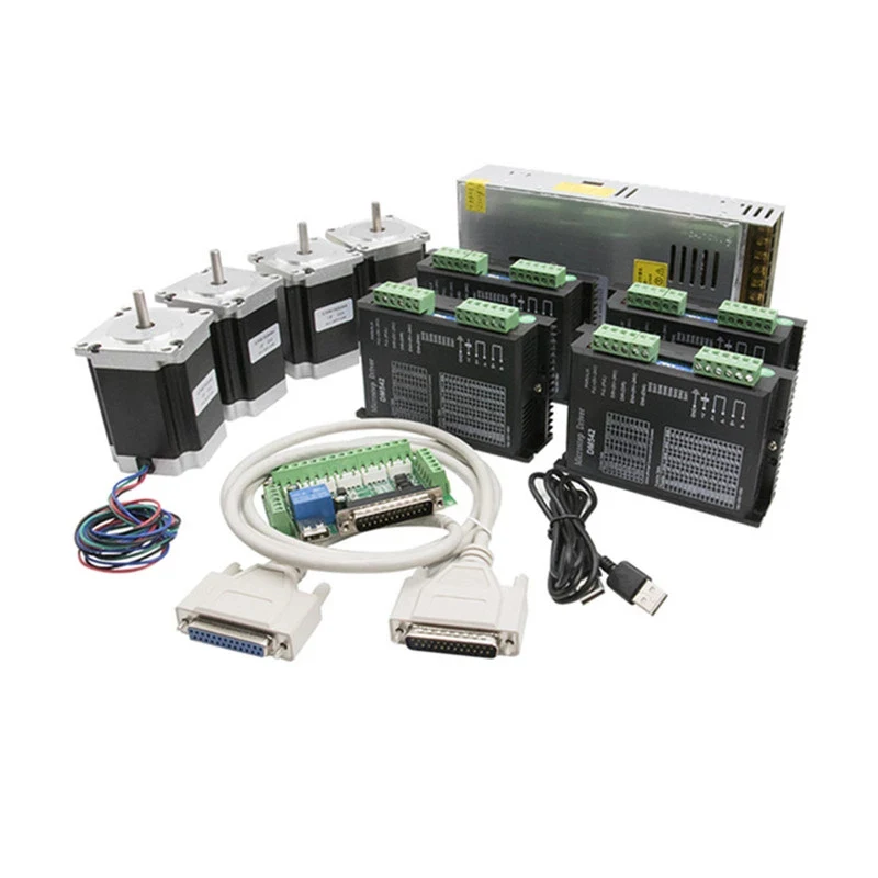 Router Cnc Nema 23 Kit Motore Passo-Passo Dm542 Servoazionamento + Scheda Interfaccia Mach3 + 315Oz-In De Passo