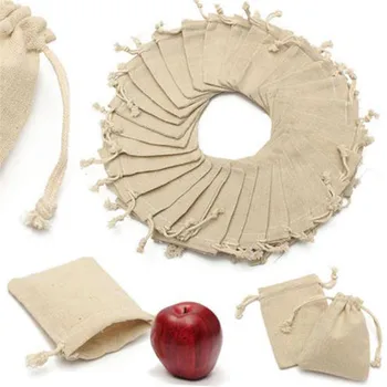 

50 Pcs Linen Drawstring Gift Bags Candy Box Sacks Wedding Birthday Party Valentine Favors Jewelry Candy Storage Christmas