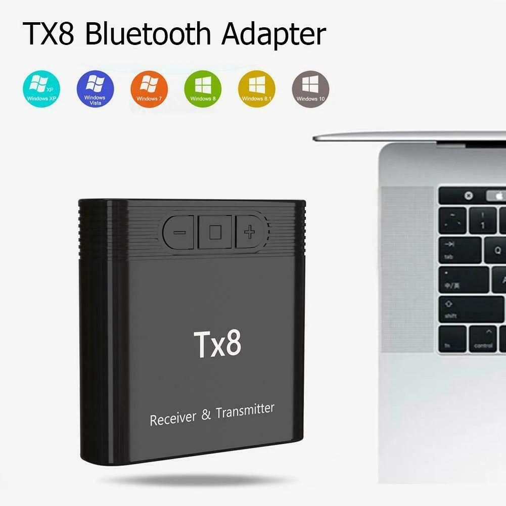 Горячая TX8 2 в 1 Bluetooth 5,0 передатчик приемник аудио адаптер для ТВ ПК наушники