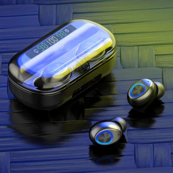 

8D Wireless Earphone Bluetooth V5.0 Wireless Bluetooth Headphone LED Display with 1200MAh Power Bank Headset with Microphone
