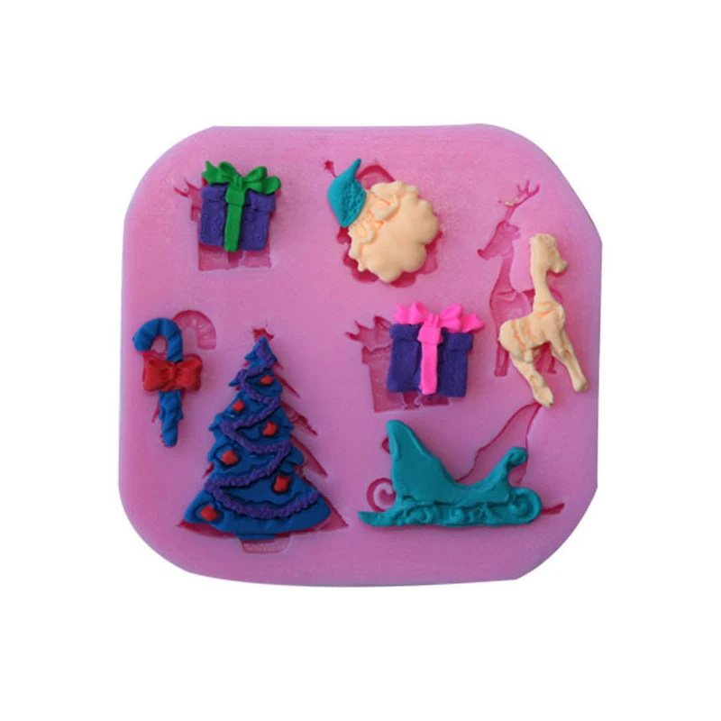 

Christmas Trees Bell Moulds Candy Deer Silicone Molds Fondant Mold Sugar Craft Tools And Gum Paste Mold Cake Decoration Tool