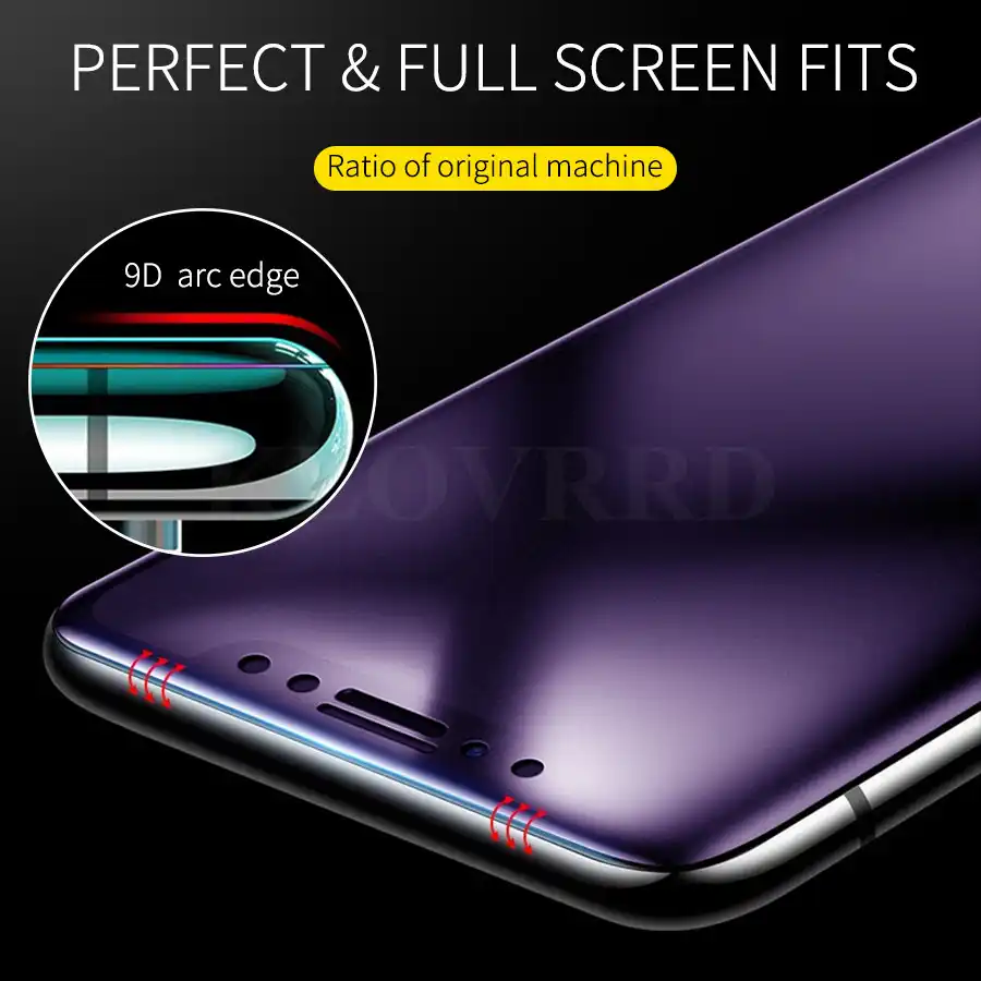 Easy to Install No Retail Package yf Super Clear and dura 50 PCS Non-Full Matte Frosted Tempered Glass Film for Huawei Honor V9 Play