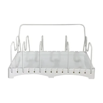 

Kitchen Storage Shelves Pot Cover Holder Adjustable Storage Rack Cutting Board Prevent Oil Spill Space Saver Handle Container