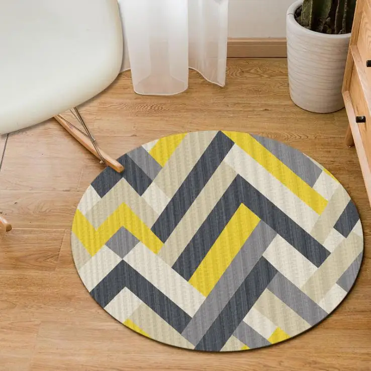 Скандинавский круглый ковер гостиная геометрический круглый ковер домашний Декор Спальня ковер компьютерный коврик на стул и на пол вход/Коврик для прихожей - Цвет: HY49