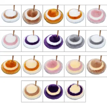 

Round Shape Doot Mat Shaggy Plush Faux Wool Color Block Circle Floor Carpet Rug