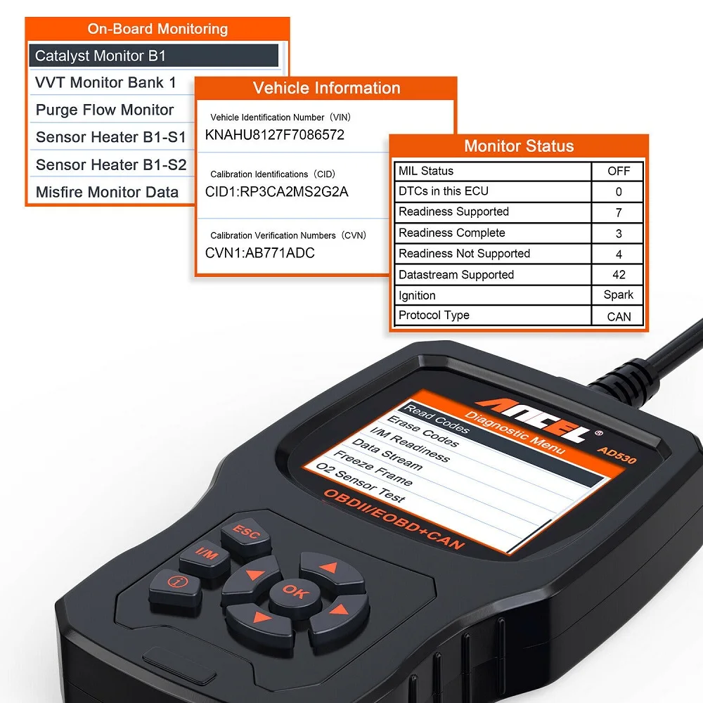 Диагностический прибор Ancel AD530 OBD2 ODB инструмент для диагностики автомобильного