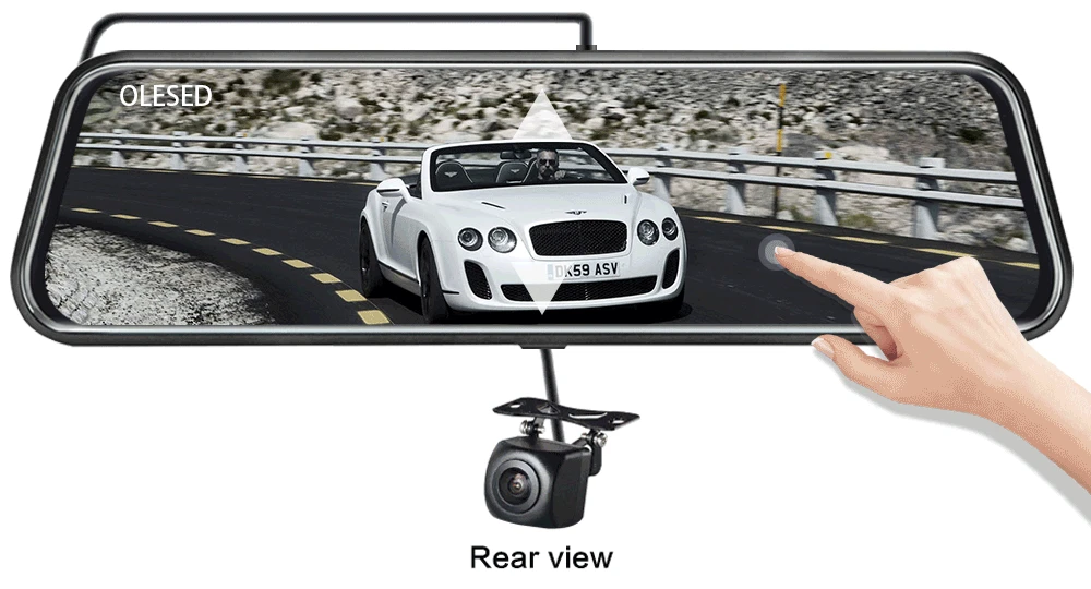 Ips сенсорный экран поток медиа зеркало заднего вида DVR Dashcam камера 1" Full HD 1080P ночного видения видеорегистратор