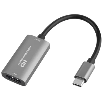 

HDMI To Type C HD Live Streaming 1080P Game Broadcast Portable Audio Video Capture Card Computer Aluminum Alloy Multifunctional