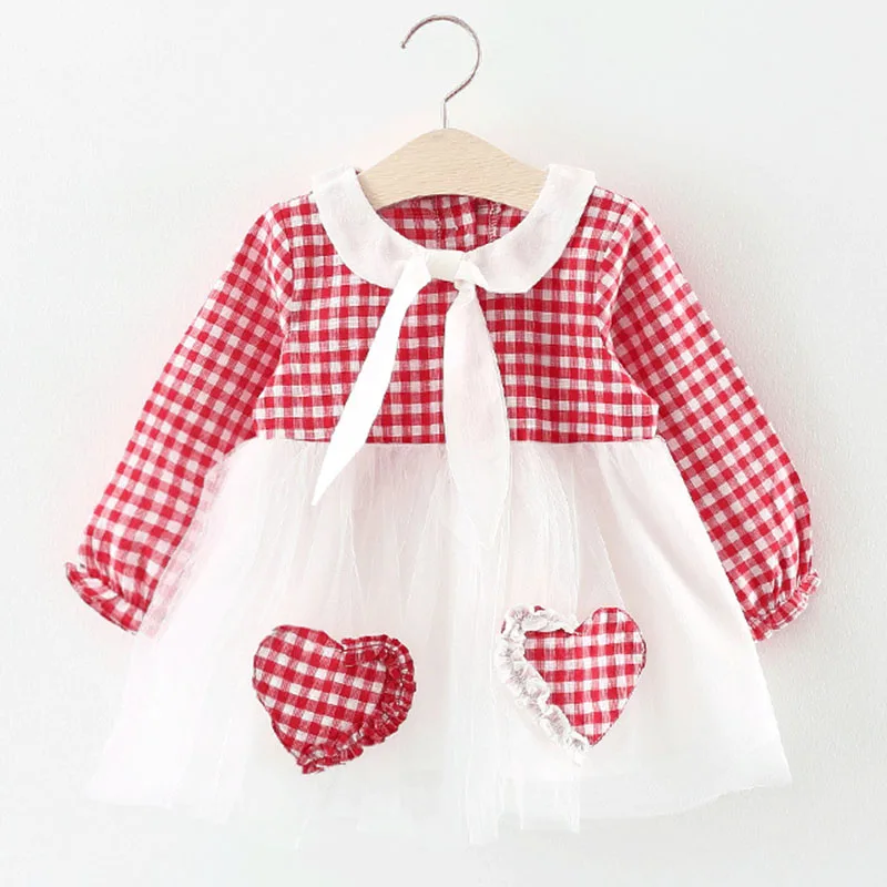 Melario Bunny Spring Kids Dress for Girls Long Sleeve Fake 2pc Dresses Love Newborn Body Clothes Toddler Baby Clothing 0-24m