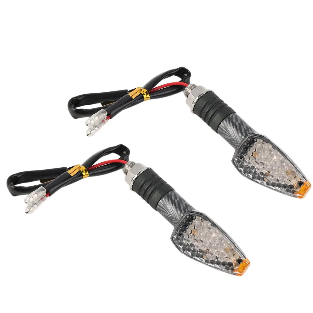 

1 Pair Motorcycle Snakeskin Pattern 10 LED Turn Signal Indicators Bright Yellow Light Long-lasting Easy to install Waterproof