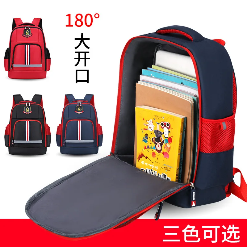 

Schoolbag for Elementary School Students Boy 3-6 Age British Style Spine-Waterproof Burden Relieving Large-Volume Children Women