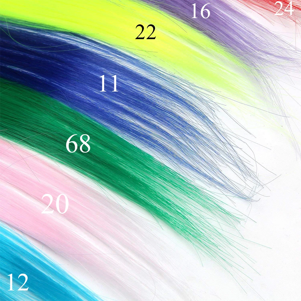 AIYEE Hair Extensions Pure RainBow Hairpiece Clip In Hair Piece Synthetic Long Straight Ombre Pink Red Rainbow Hair Piece