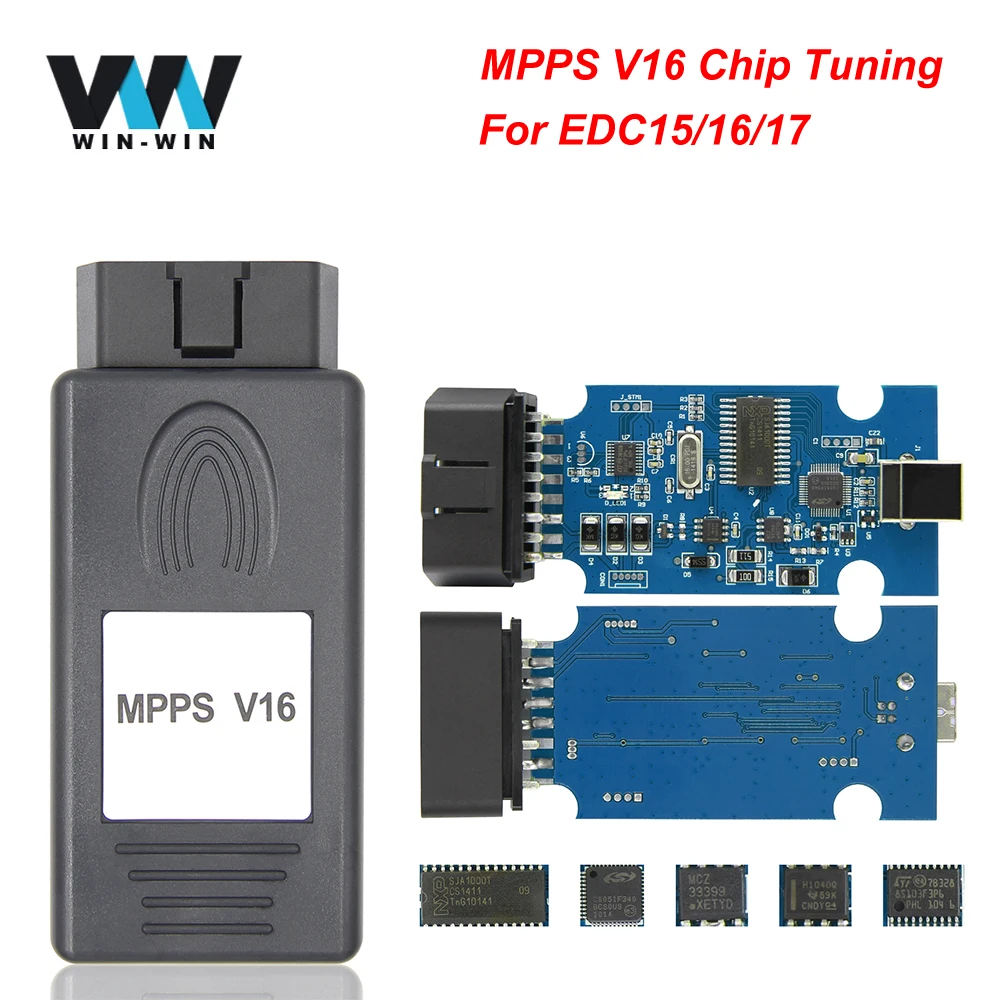 Профессиональный инструмент для настройки ЭБУ MPPS V16 EDC15 EDC16 EDC17 K CAN V16.02 SMPS OBD OBD2