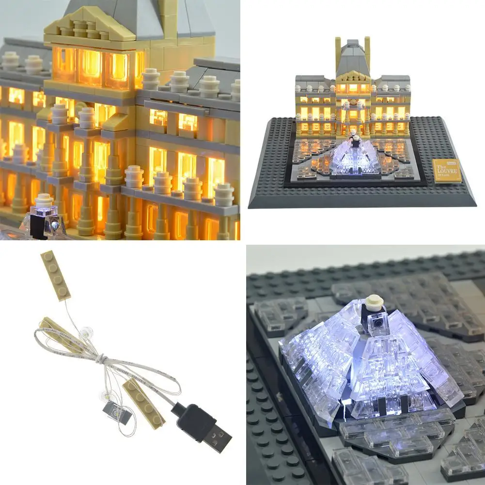 DIY светильник ing подходит для 21024 Лувр светодиодный светильник ing подходит для ламп, светодиодный конструктор, рождественский подарок, светодиодный светильник, только набор
