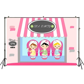 

Kids Spa Party Decor Make Up Photography Backdrop For Teens Girls Spa Day Sweet 16 Photophone Photo Studio Background W-3793