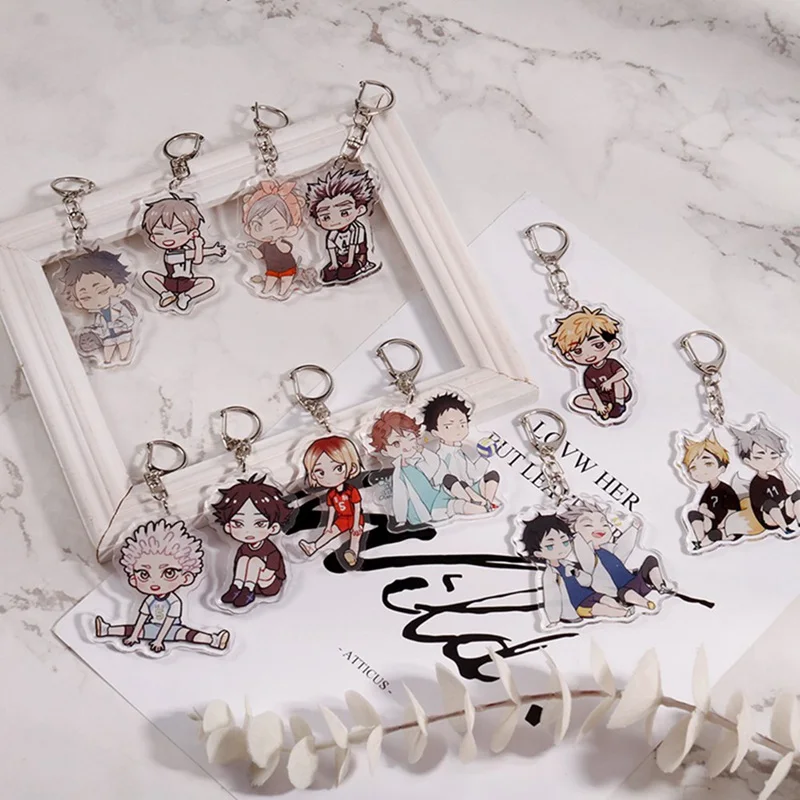 Volleyball boy Key Chain Ring Anime Haikyuu!! Keyring Cute Cartoon Keychain sleutelhanger 2022 New Keychain Accessories