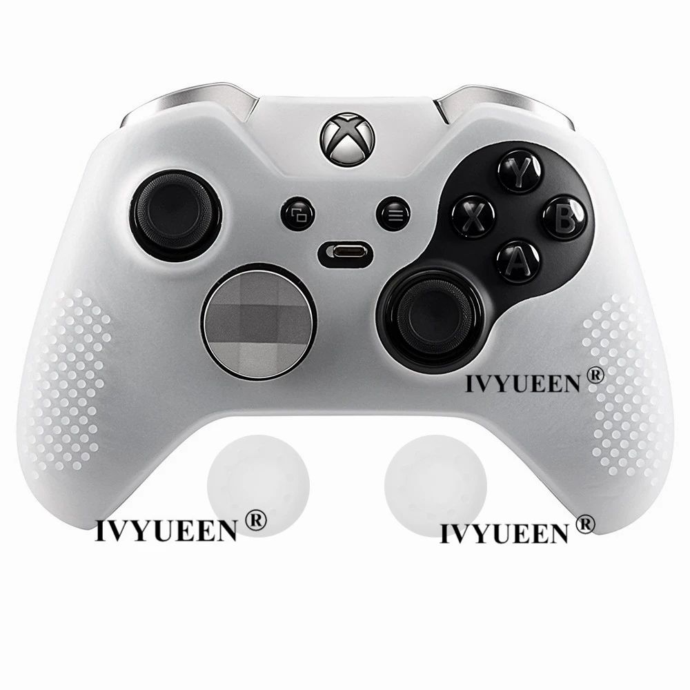 IVYUEEN Шипованный Противоскользящий силиконовый резиновый чехол для XBox One Elite контроллер с 2 джойстиками - Цвет: Бесцветный