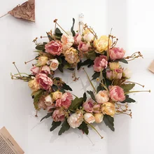 multiple styles Silk Peony Artificial Flowers Wreaths Door Perfect Quality simulation Garland For Wedding Home Party decoration