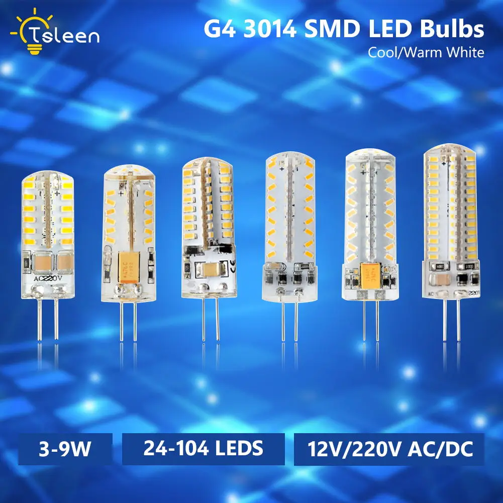 1 шт. G4 светодиодный лампы AC DC 12V 220V 3w 5w 6w 8w 9w заменить мощностью 10 Вт 20 30 галогенная