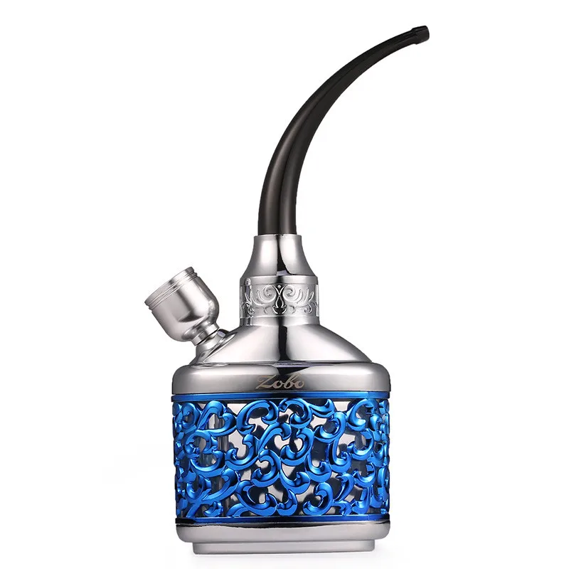 Blue 5 шт./компл. Hookah Smoke гаджет для мужчин, размывании резьбы металлический портсигар держатель фильтра многоразовые Смолы Фильтрации уменьшения содержания вредных веществ - Цвет: Blue