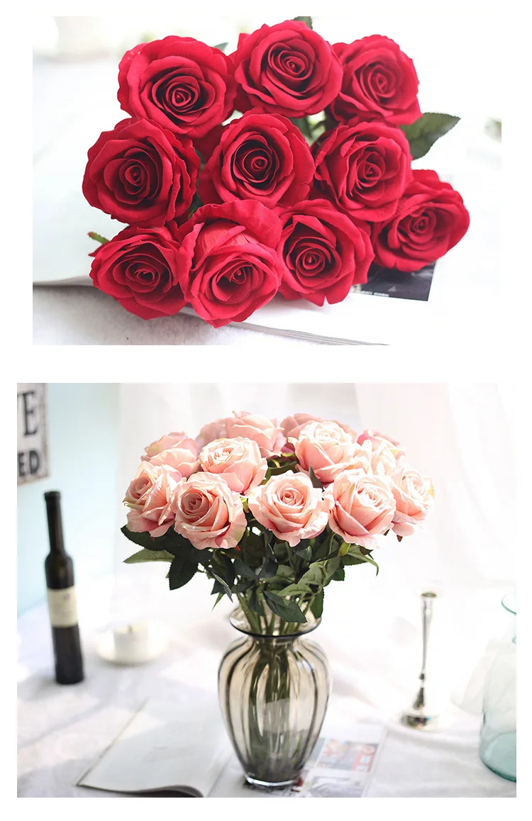 1 шт. Французская романтическая искусственная Роза, для создания своими руками бархатный Шелковый цветок для вечерние украшения для дома, свадьбы, праздника