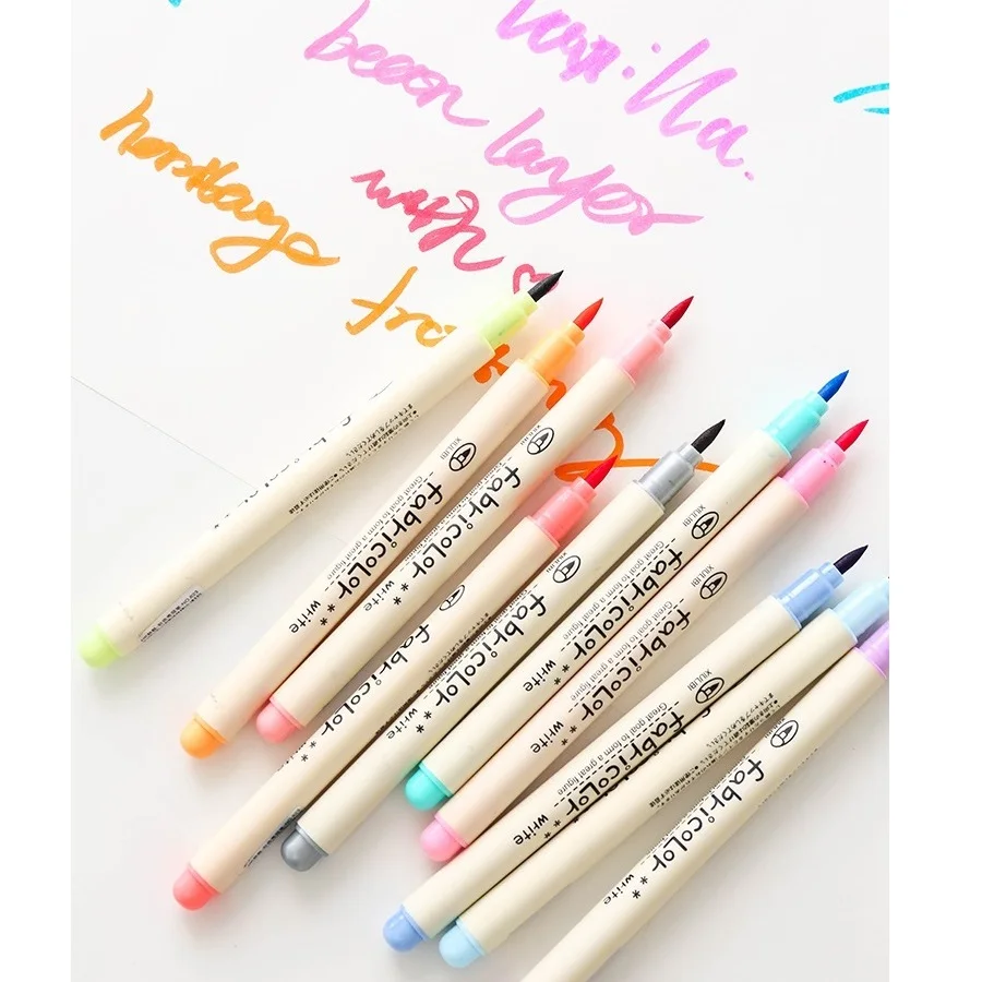 

10pcs Soft Brush Color Marker Pens Set for Drawing Lettering Calligraphy Paint Stationery School Home DIY Art Supplies A6805