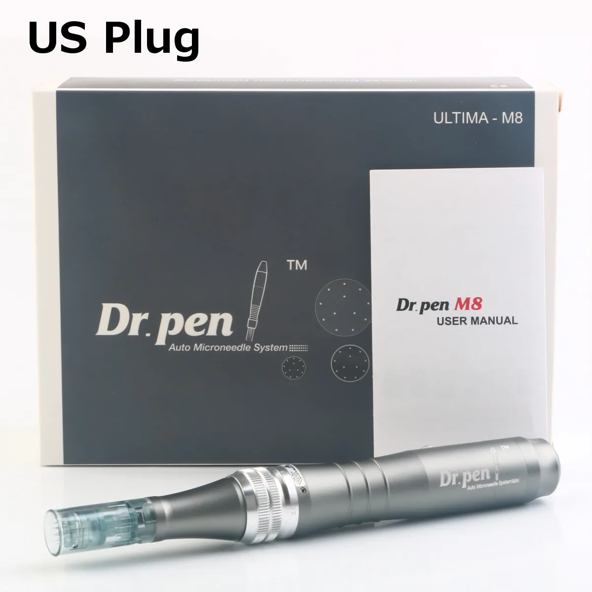 Dr. Pen M8 микроиглы ручка с иглой Автоматическая Сыворотка антивозрастная терапия система дермаса красота машина уход за кожей Инструмент - Цвет: US Plug