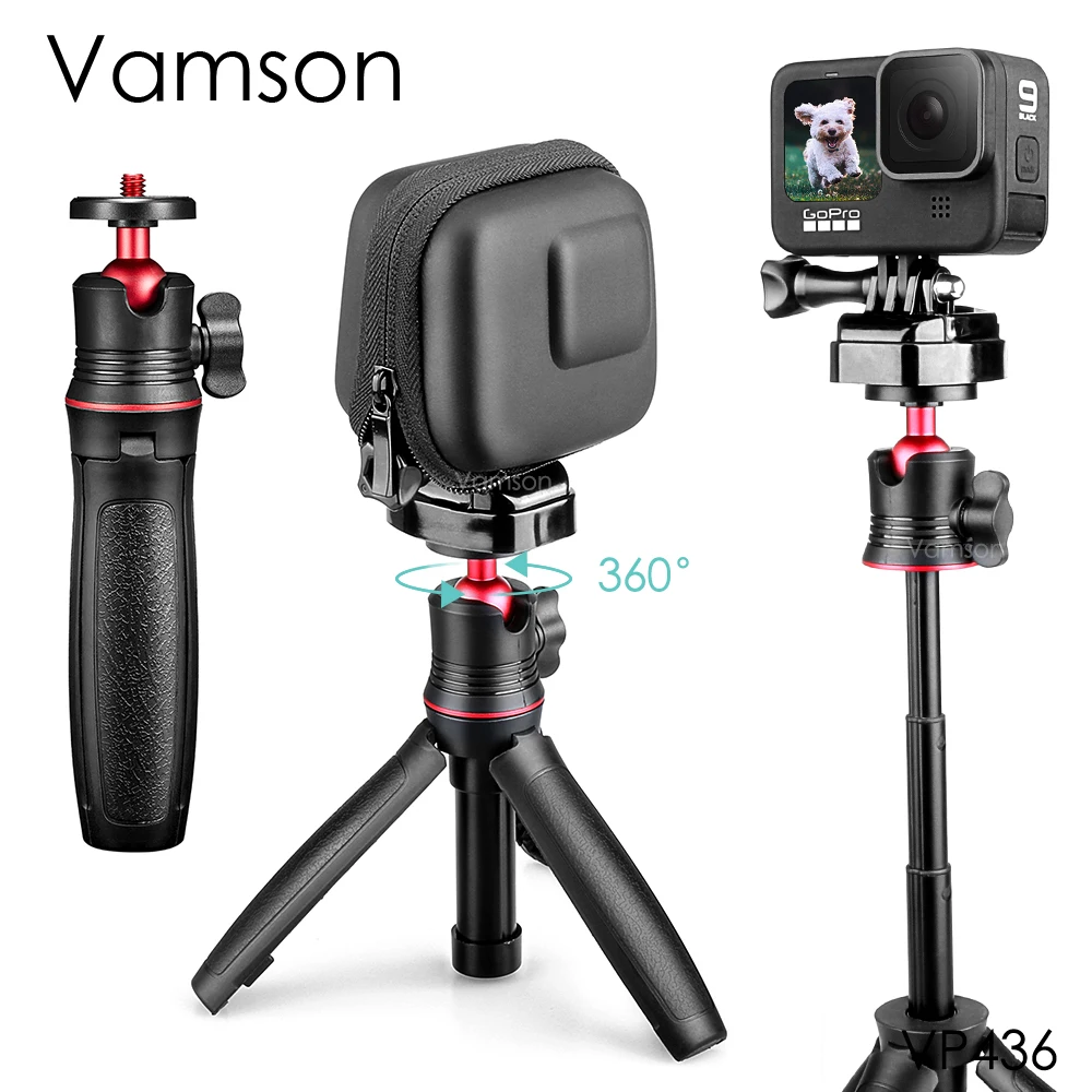 Мини селфи-палка Vamson для Go pro штатив настольная подставка Gopro Hero 10 9 8 7 6 5 с