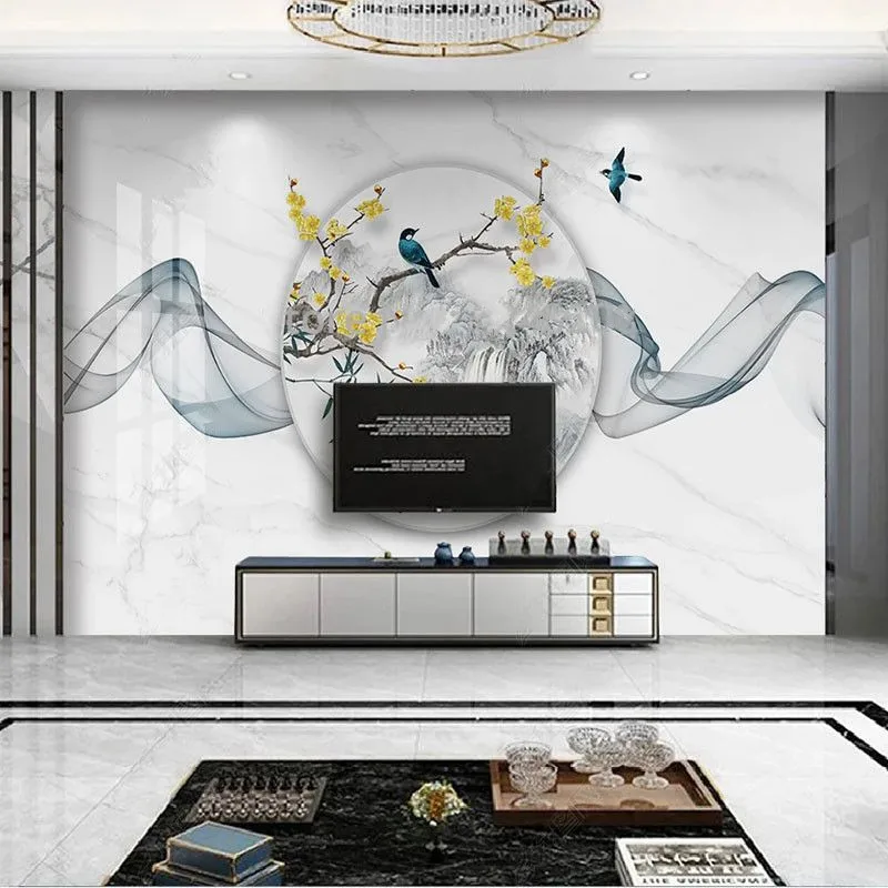 

Modern Abstract Black And White Smoke Fog Mural Wallpaper Living Room Bedroom Art Home Decor Self-Adhesive Waterproof 3D Sticker