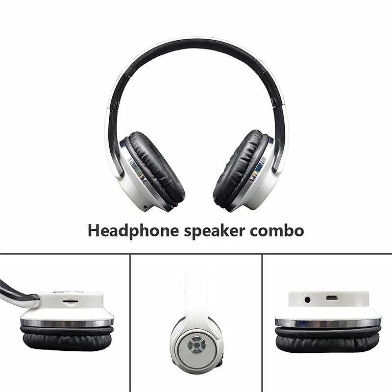 Гарнитура Bluetooth, карта памяти для воспроизведения беспроводной стерео музыки наушники бас радио динамик телефон динамик usb зарядка черный/белый