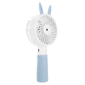 

Portable Mist Fan Electric USB Rechargeable Handheld Mini Fan 2000MAh Cooling Air Conditioner Humidifier-Blue